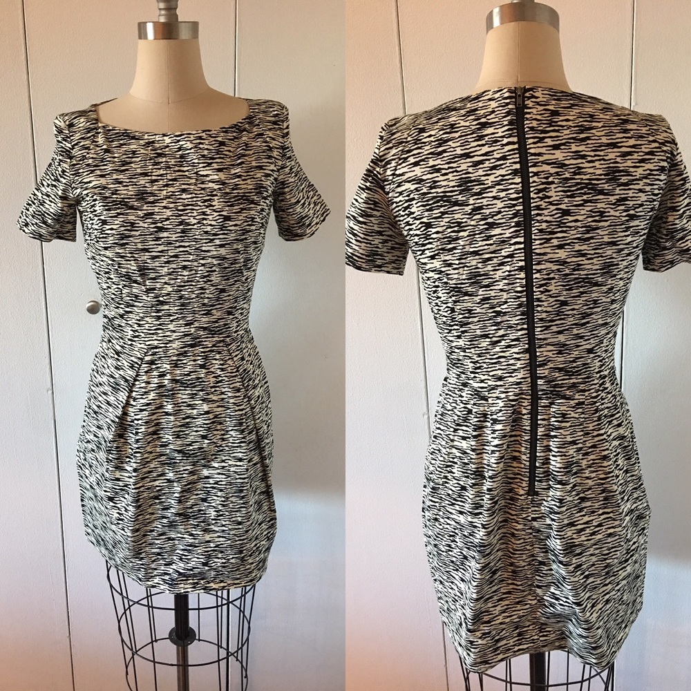 French Connection- SZ 6- Zebra Zipper back Dress